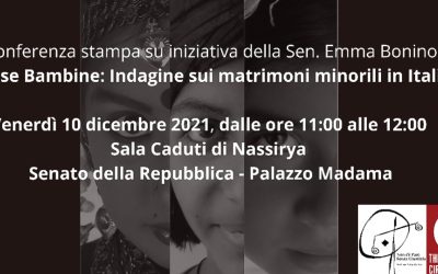 Spose Bambine: Indagine sui matrimoni minorili in Italia – Conferenza stampa su iniziativa della Sen. Emma Bonino