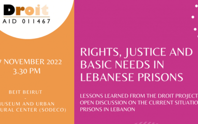 Rights, Justice and Needs in Lebanese Prisons.