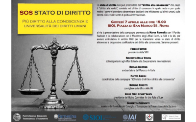 ONU: diritto alla conoscenza e universalità dei diritti umani. Presentazione di “SOS stato di diritto” e dell’iniziativa in sede ONU