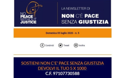 Newsletter di Non c’è pace senza giustizia, Numero 5/2020