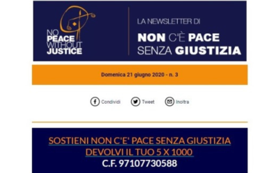 Newsletter di Non c’è pace senza giustizia, Numero 3/2020