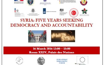 UNHRC: NPWJ convenes side Event on “Syria: Five years seeking democracy and accountability”