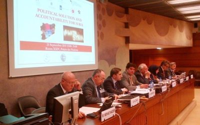 UN / Geneva: NPWJ and NRPTT convene Side Event on “Political Solution and Accountability for Syria”