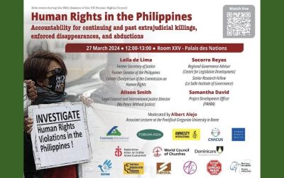Human Rights in the Philippines: Accountability for continuing and past extrajudicial killings, enforced disappearances and abductions
