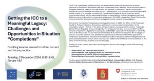 Side-event Getting the ICC to a Meaningful Legacy: Challenges an...